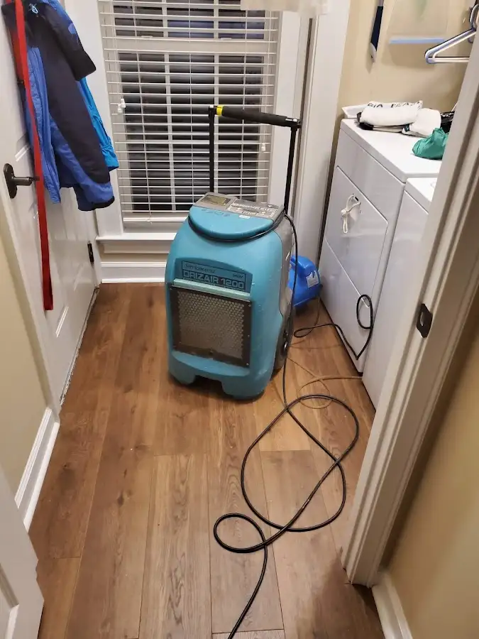 Commercial dehumidifier deployed for Flood Damage Cleanup in Harborcreek